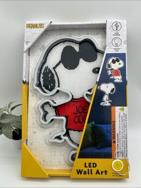 Peanuts Snoopy Joe Cool LED Wall Art NEW! Peanuts Neon LED USB Power Light